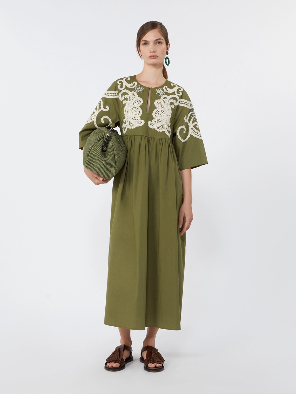 Weekend Max Mara Soft cotton poplin dress - KAKI